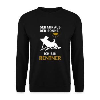 Geh mir aus der Sonne, ich bin Rentner - Unisex Pullover - Schwarz - Vorne - Alina (178cm) & Michal (187cm)