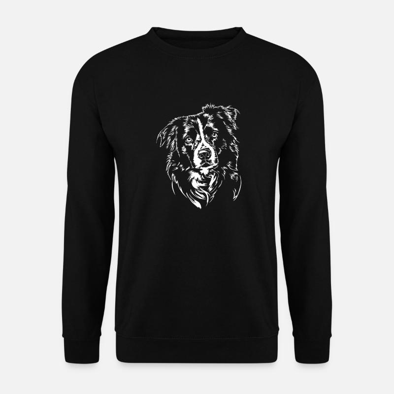 BORDER COLLIE Portrait Hütehunde Hunde Wilsigns - Unisex Pullover - Schwarz