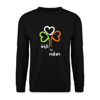 Fête de la Saint-Patrick Irlande Nature Famille Naissance Trèfle - Sweat-shirt Unisexe - noir - Devant - Alina (178cm) & Michal (187cm)