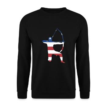 Sport Us Flag Archery - Unisex Sweatshirt - black - Front - Alina (178cm) & Michal (187cm)