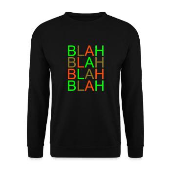 blah blah - Unisex Pullover - Schwarz - Vorne - Alina (178cm) & Michal (187cm)