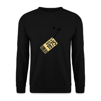 Birthday T-Shirt 1975 - Unisex Sweatshirt - black - Front - Alina (178cm) & Michal (187cm)
