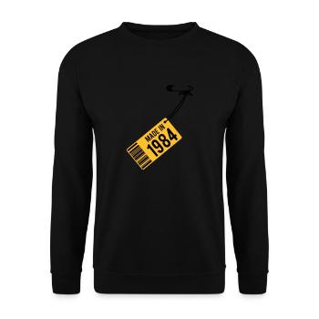 Birthday T-Shirt 1984 - Unisex Sweatshirt - black - Front - Alina (178cm) & Michal (187cm)