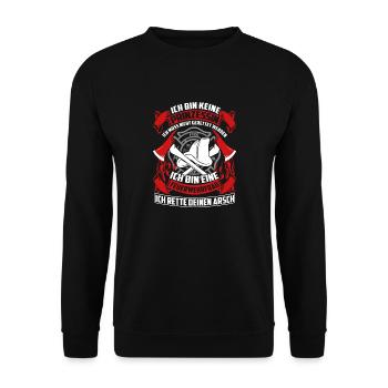 Feuerwehrfrau - Retten - Unisex Pullover - Schwarz - Vorne - Alina (178cm) & Michal (187cm)