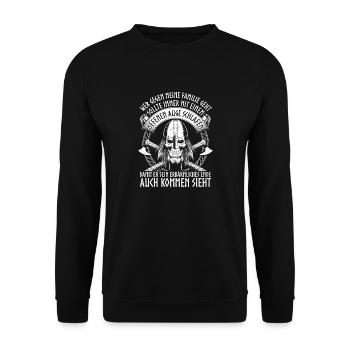 Wikinger - Meine Familie - Unisex Pullover - Schwarz - Vorne - Alina (178cm) & Michal (187cm)