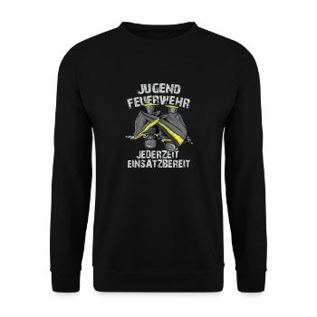 Jederzeit einsatzbereit - Unisex Pullover - Schwarz - Vorne - Alina (178cm) & Michal (187cm)