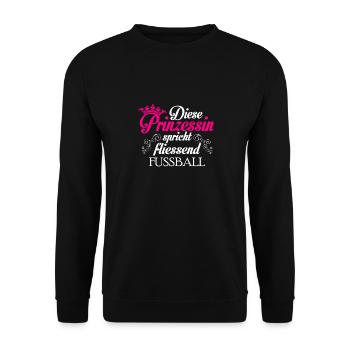 Fussball - Prinzessin - Unisex Pullover - Schwarz - Vorne - Alina (178cm) & Michal (187cm)