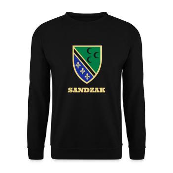 wappen_sandzak - Unisex Pullover - Schwarz - Vorne - Alina (178cm) & Michal (187cm)