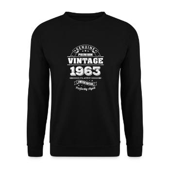 Geburtstag 1963 - Unisex Pullover - Schwarz - Vorne - Alina (178cm) & Michal (187cm)