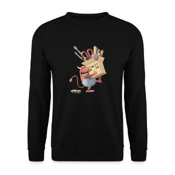 Schreibtischmonster - Unisex Pullover - Schwarz - Vorne - Alina (178cm) & Michal (187cm)