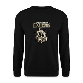 Meilleurs pecheurs - Sweat-shirt Unisexe - noir - Devant - Alina (178cm) & Michal (187cm)