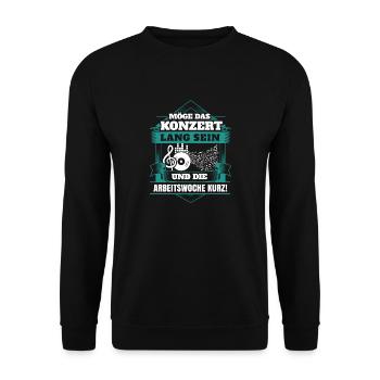 Musik - Konzert lang sein - Unisex Pullover - Schwarz - Vorne - Alina (178cm) & Michal (187cm)