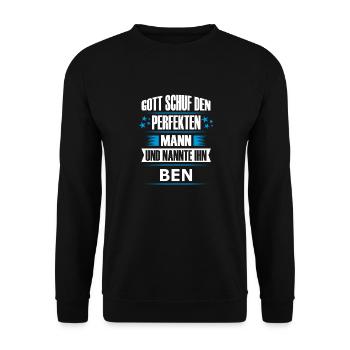 BEN - Unisex Pullover - Schwarz - Vorne - Alina (178cm) & Michal (187cm)