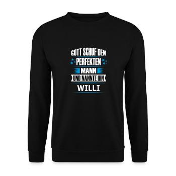 WILLI - Unisex Pullover - Schwarz - Vorne - Alina (178cm) & Michal (187cm)