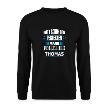 THOMAS - Unisex Pullover - Schwarz - Vorne - Alina (178cm) & Michal (187cm)