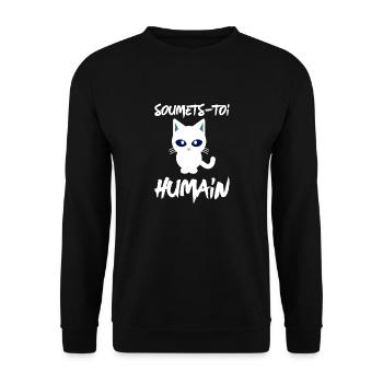 "Soumets-Toi Humain" - Sweat-shirt Unisexe - noir - Devant - Alina (178cm) & Michal (187cm)