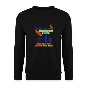 Nord-Pas de Calais ersten alcohol2 - Unisex Pullover - Schwarz - Vorne - Alina (178cm) & Michal (187cm)
