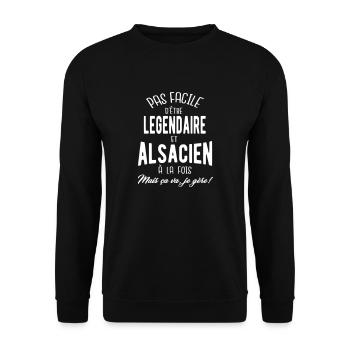 Not easy to be Alsatian and legendary - Unisex Sweatshirt - black - Front - Alina (178cm) & Michal (187cm)