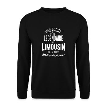 Nicht einfach legendär und Limousin zu sein - Unisex Pullover - Schwarz - Vorne - Alina (178cm) & Michal (187cm)
