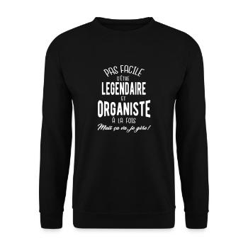 Nicht einfach legendärer Organist zu sein - Unisex Pullover - Schwarz - Vorne - Alina (178cm) & Michal (187cm)