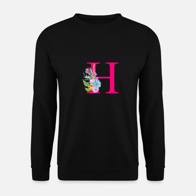 H Buchstabe Pink - Unisex Pullover - Schwarz