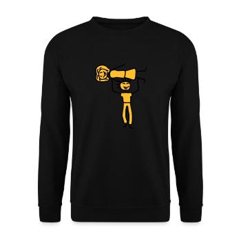 Homme fort sur une femme qui porte la paire - Sweat-shirt Unisexe - noir - Devant - Alina (178cm) & Michal (187cm)