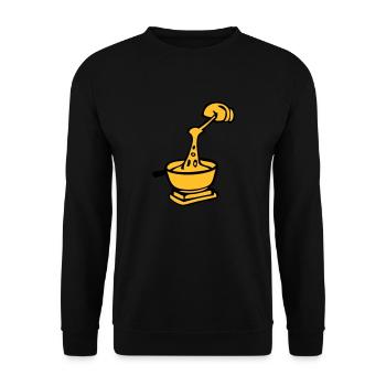 cheese cook Swiss culinary specialty fondue - Unisex Sweatshirt - black - Front - Alina (178cm) & Michal (187cm)