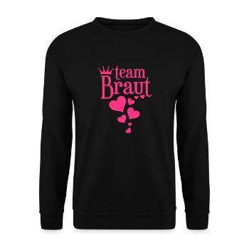 Team Braut - Junggesellinnenabschied - Unisex Pullover - Schwarz - Vorne - Alina (178cm) & Michal (187cm)