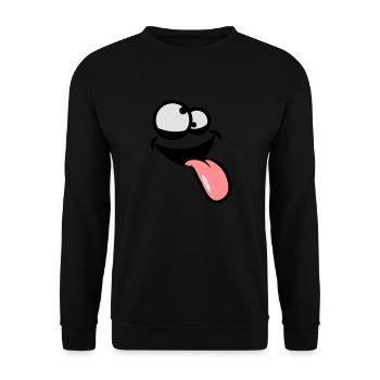 langue raussaugen confus fou visage bande dessinée - Sweat-shirt Unisexe - noir - Devant - Alina (178cm) & Michal (187cm)