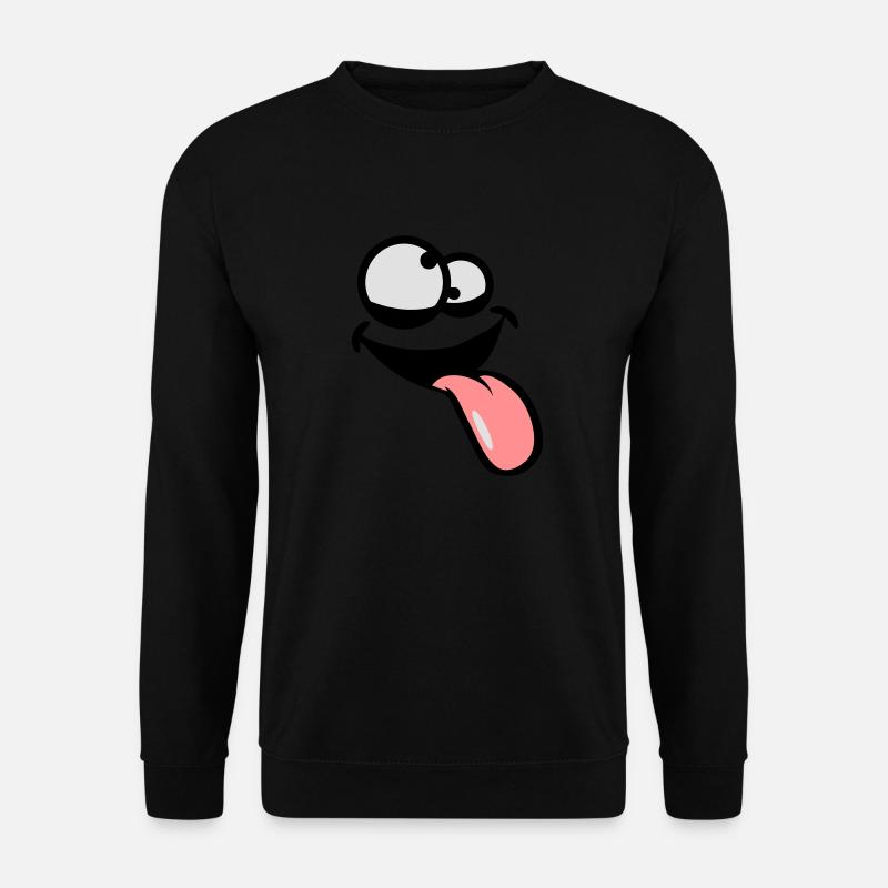 zunge raus augen verwirrt crazy comic cartoon gesi - Unisex Pullover - Schwarz