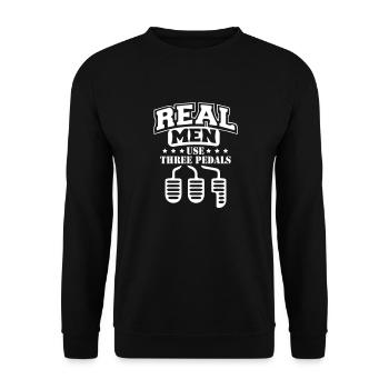 Real Men Car - Unisex Sweatshirt - black - Front - Alina (178cm) & Michal (187cm)