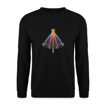 Lightsaber Christmas Tree - Unisex Sweatshirt - black - Front - Alina (178cm) & Michal (187cm)