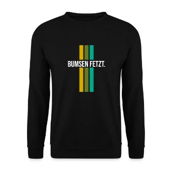 Bumsen fetzt - Unisex Pullover - Schwarz - Vorne - Alina (178cm) & Michal (187cm)