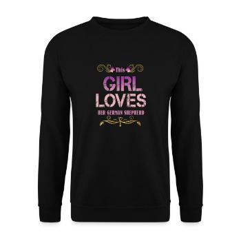 This Girl Loves Her German Shepherd - Unisex Sweatshirt - black - Front - Alina (178cm) & Michal (187cm)