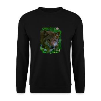 wolf - Unisex Sweatshirt - black - Front - Alina (178cm) & Michal (187cm)