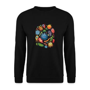 Bakteriumvirus - Unisex Pullover - Schwarz - Vorne - Alina (178cm) & Michal (187cm)