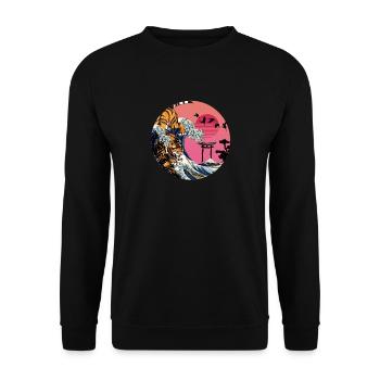 Rad Tiger Wave - Unisex Sweatshirt - black - Front - Alina (178cm) & Michal (187cm)