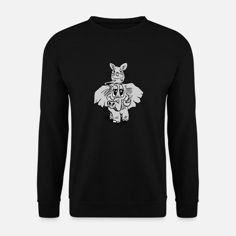 éléphant et souris - Sweat-shirt Unisexe - noir