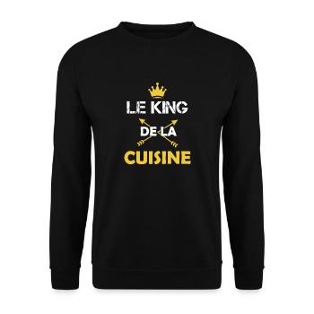 Le king de la cuisine Cadeau humour cuisinier - Sweat-shirt Unisexe - noir - Devant - Alina (178cm) & Michal (187cm)