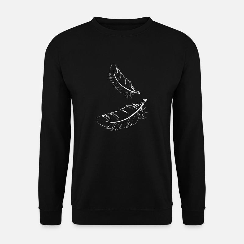 Two white feathers - Unisex Sweatshirt - black