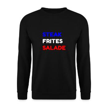Steak Fries Salat - Unisex Pullover - Schwarz - Vorne - Alina (178cm) & Michal (187cm)