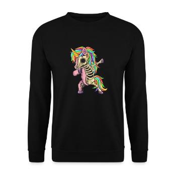 Zombie Einhorn Dabbing - Unisex Pullover - Schwarz - Vorne - Alina (178cm) & Michal (187cm)