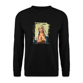 Holly Mary Maria Madonna Mariana Vierge Marie - Sweat-shirt Unisexe - noir - Devant - Alina (178cm) & Michal (187cm)