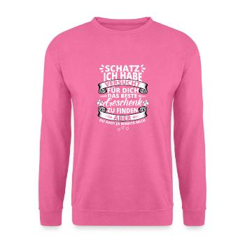 Schatz Schatzi beste Geschenk mich Paare Spruch - Unisex Pullover - Pink - Vorne