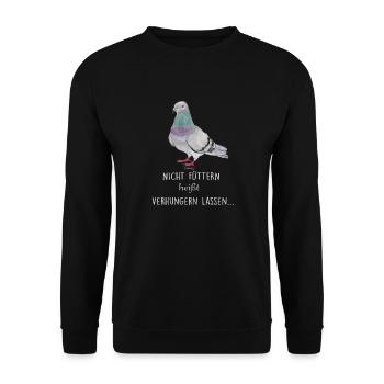 Wester Stadttaube - Unisex Sweatshirt - black - Front - Alina (178cm) & Michal (187cm)
