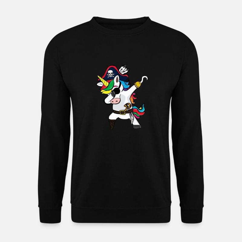 Dabbing Einhorn Piraten Geschenk - Unisex Pullover - Schwarz