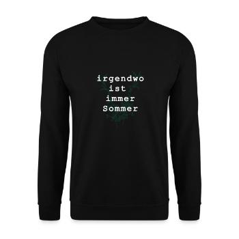 irgendwo ist immer sommer - Unisex Pullover - Schwarz - Vorne - Alina (178cm) & Michal (187cm)