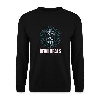 Reiki aide | Ésotérisme Reikimeister Cadeau de Yoga - Sweat-shirt Unisexe - noir - Devant - Alina (178cm) & Michal (187cm)