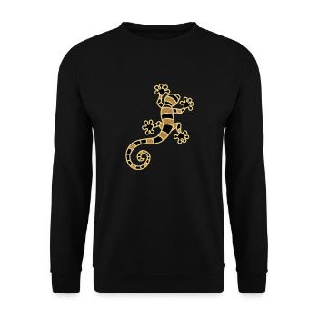 Gecko tropical imprimé trois couleurs - Sweat-shirt Unisexe - noir - Devant - Alina (178cm) & Michal (187cm)