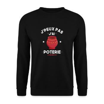 je peux pas j'ai poterie - Sweat-shirt Unisexe - noir - Devant - Alina (178cm) & Michal (187cm)